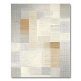 Neutral Textured Geometric Patchwork Area Rug