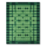 Modern Green Grid Abstract Area Rug