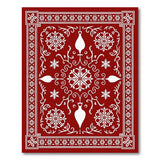 Ornate Red Snowflake Bauble Rug