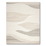 Wavy Beige and Neutral Beige Wavy Abstract Area Rug