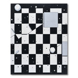 Galactic Chessboard Black White Area Rug