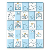Whimsical Sea Turtle Doodle Kids Area Rug