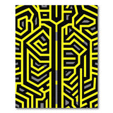 Yellow Bold Yellow Maze Geometric Area Rug