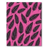 Bold Black Feathers on Vibrant Pink Area Rug