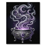Purple Mystic Cauldron Moon Washable Area Rug