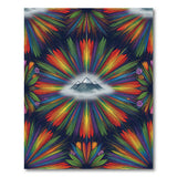Vibrant Rainbow Mountain Burst Area Rug