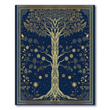 Golden Tree of Life Navy Area Rug