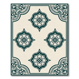 Blue and Teal Teal Floral Medallion Persian Rug