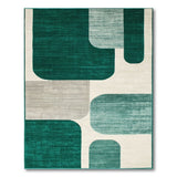 Emerald Green Geometric Block Green Area Rug