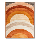Warm Orange Arched Horizon Area Rug