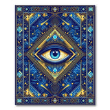 Mystic All-Seeing Eye Geometric Blue Rug