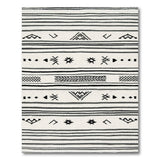 Black White Geometric Tribal Stripe Rug
