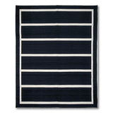 Bold Black White Horizontal Stripe Area Rug
