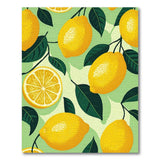 Yellow Vibrant Lemon Fruit Pattern Area Rug