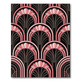 Pink Black Fan Arch Geometric Area Rug