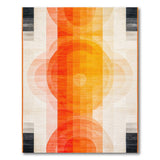 Modern Geometric Orange Circle Area Rug