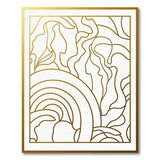 Golden Rainbow Organic Line Art Area Rug