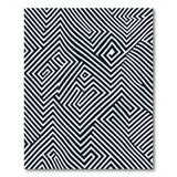 Black White Geometric Maze No. 5 Area Rug