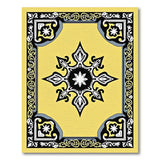 Ornate Yellow Persian Star Medallion Rug