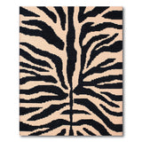 Zebra Stripe Area Rug in Black Cream