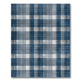 Distressed Navy Plaid Area Rug
