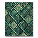 Emerald Green Intricate Persian Geometric Area Rug