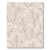 Beige Botanical Leaf Line Art Area Rug