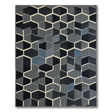 Grey Modern Grey Hexagon Geometric Area Rug
