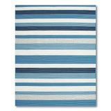 Coastal Beach Navy Blue Striped Coastal Woven Rug