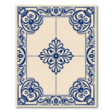 Ornate Navy Blue Persian Border Area Rug