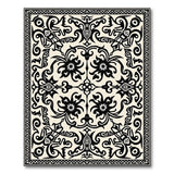 Black and White Floral Vintage Black White Floral Vintage Area Rug