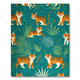 Playful Cartoon Tiger Jungle Area Rug