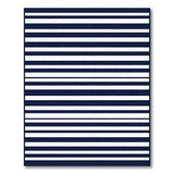 Navy and White Bold Striped Area Rug