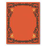 Teal Pumpkin Vine Border Orange Area Rug