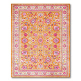 Vibrant Orange Pink Floral Persian Area Rug