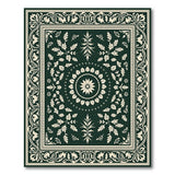 Traditional Persian Elegant Emerald Green Persian Floral Rug