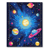 Vibrant Cosmic Galaxy Planets Area Rug