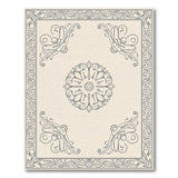 Beige and Neutral Ornate Grey Medallion Area Rug