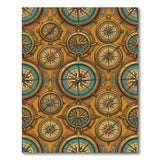 Vintage Compass Gold Area Rug