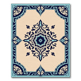 Traditional Persian Blue and Teal Blue Teal Persian Medallion Area Rug