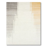 Abstract Grey-Orange Gradient Stripe Area Rug