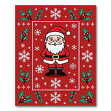 Jolly Cartoon Santa Christmas Area Rug