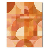 Modern Orange Geometric Circle Area Rug