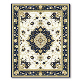 Navy Blue Gold Medallion Persian Area Rug