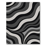 Sweeping Waves Black White Abstract Area Rug