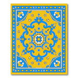 Vibrant Yellow Blue Persian Medallion Rug