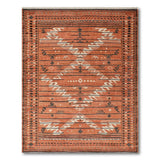 Southwestern Orange Terracotta Geometric Southwestern Area Rug