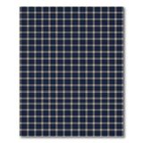 Navy Blue Windowpane Check Area Rug