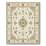 Multi-color and Patterns Cream Persian Floral Medallion Area Rug