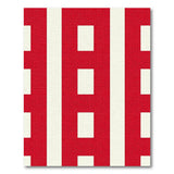 Bold Red White Vertical Stripe Geometric Rug